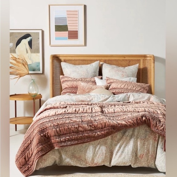 Anthropologie Lustered Velvet Alastair King Quilt NWT - Picture 1 of 11